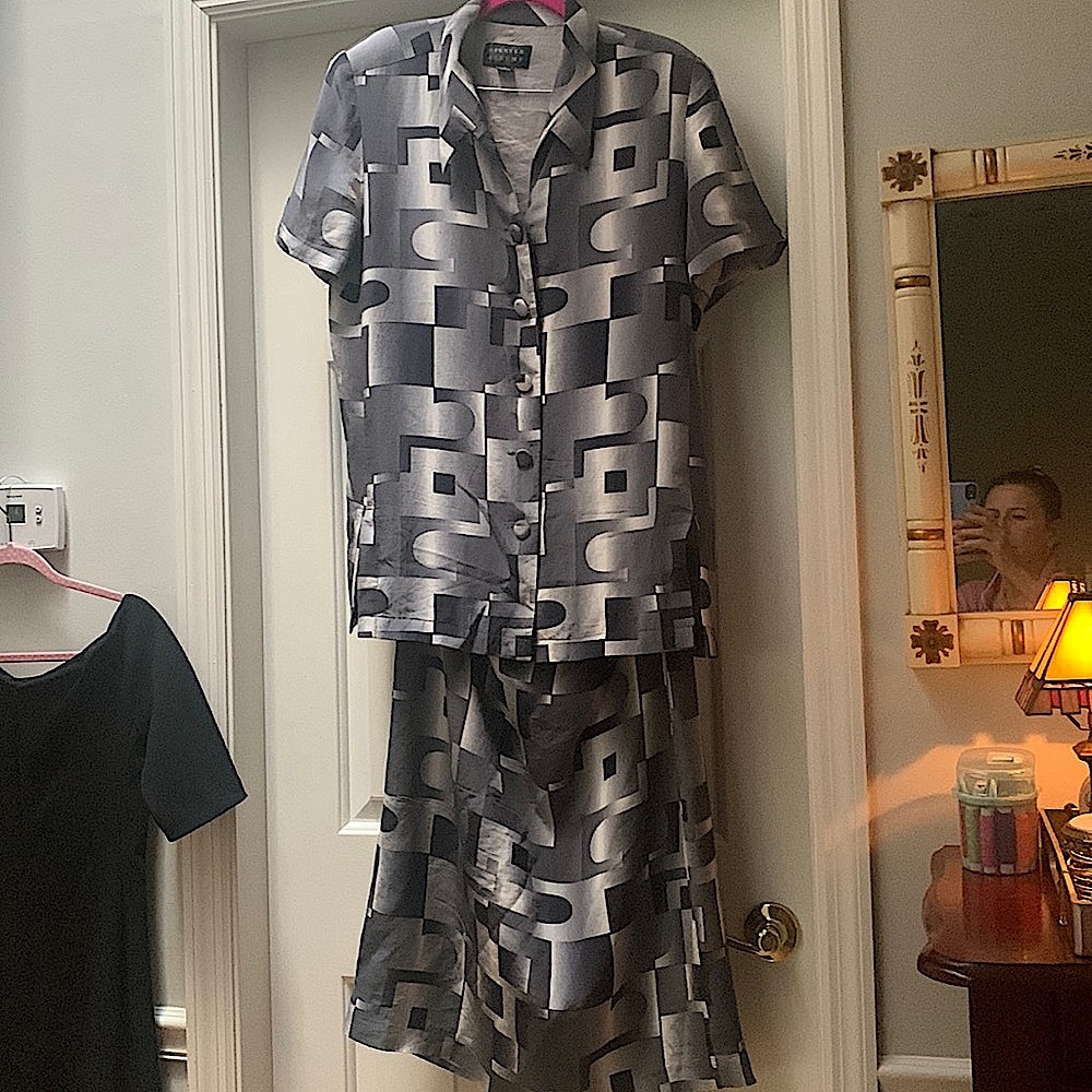 Spenser Jeremy 100% Silk Two Piece Skirt Set